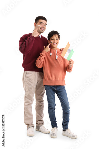 Little boy with his father ...