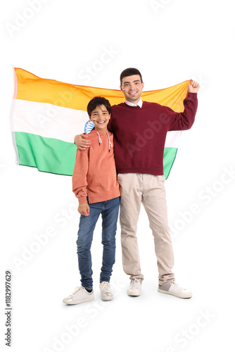 Little boy with his father ...