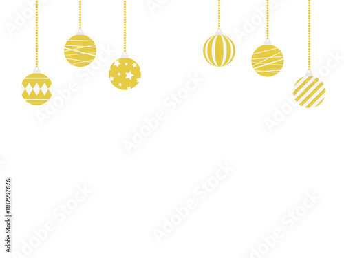 フラットクリスマスボールオーナメントフレームG：金