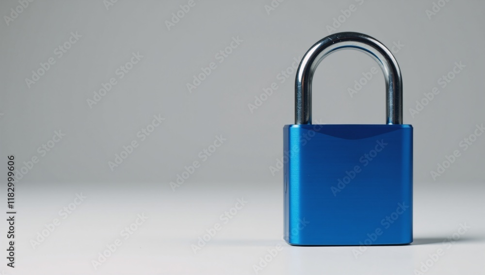 Modern blue padlock representing digitalphysical security and protection perfect for tech-themed designs Modern blue padlock representing digitalphysical security and protection perfect for tech-themed designs