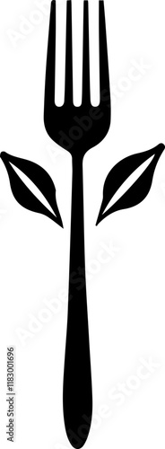 set of black and white silhouettes of plants