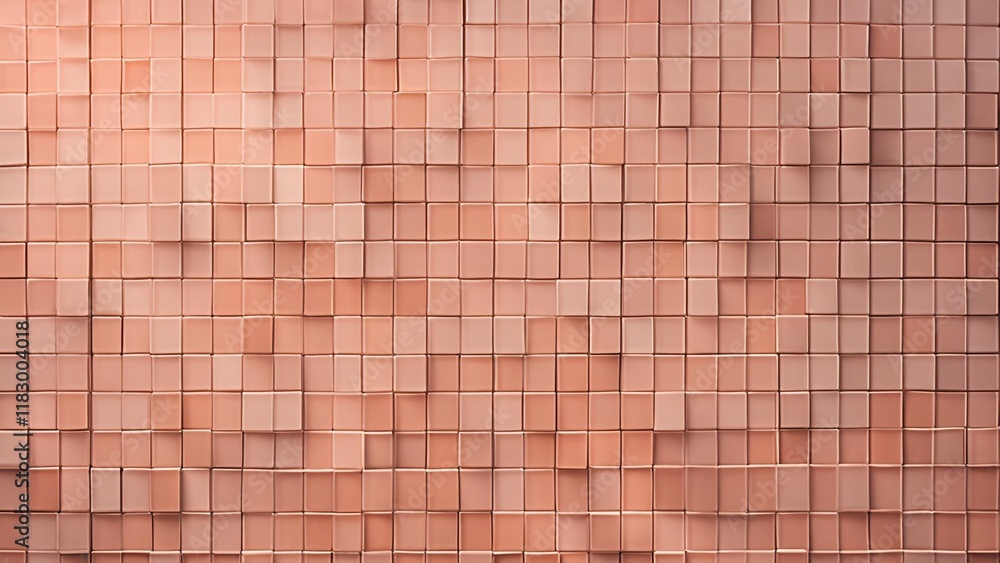 Background of textured tiles in a soft pastel peach hue Background of textured tiles in a soft pastel peach hue