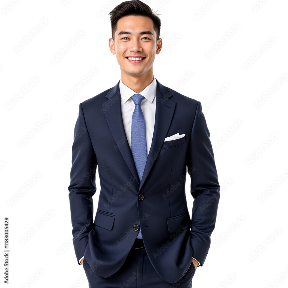 Handsome Man in Blue Suit and Tie Handsome Man in Blue Suit and Tie