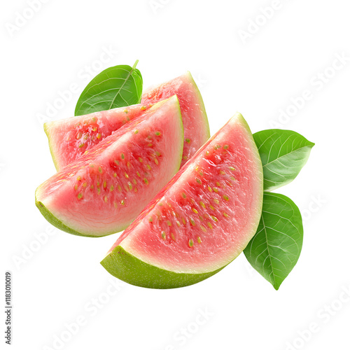 Guava Slices Isolated on Transparent Background
