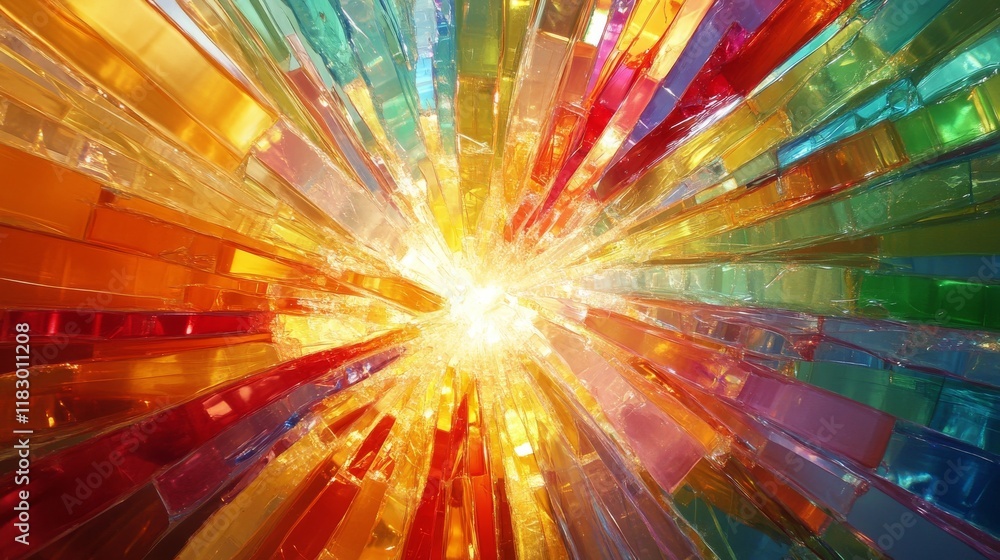 custom made wallpaper toronto digitalColorful abstract background with radiant light bursting through vibrant translucent shapes creating an energetic and dynamic visual experience