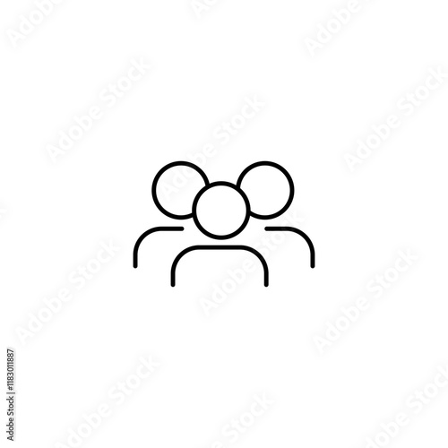 Grupo de tres personas icono linea