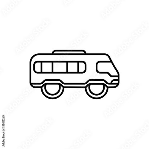 Autobús lateral icono