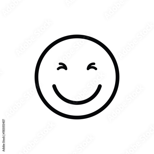 smiling face closing eyes emoticon outline emoji