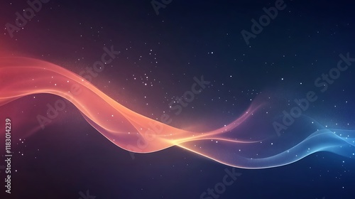 Abstract Cosmic Waves of Orange and Blue Light