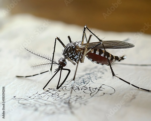 Wallpaper Mural An extreme close-up of habitat, showcasing its intricate patterns and colorsa mosquito in natural 
 Torontodigital.ca