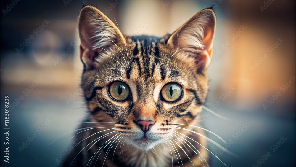 Curious kitty stares from the right, leaving plenty of space for text. A charming pet photo for any project. Curious kitty stares from the right, leaving plenty of space for text. A charming pet photo for any project.