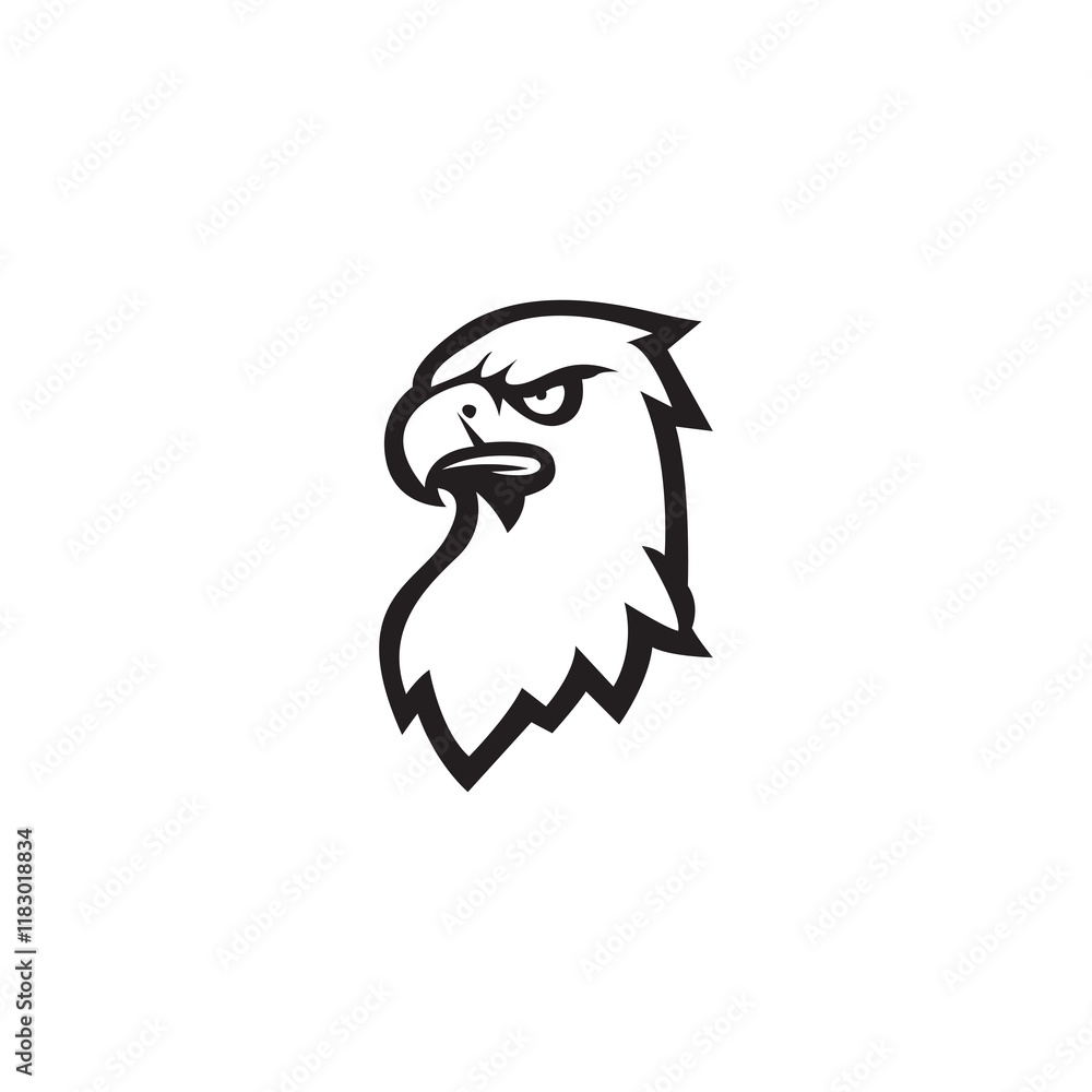 Fototapeta premium Silhouette of a eagle head vector