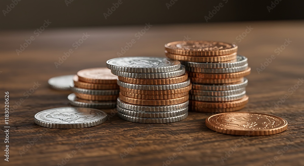 Stacks of Coins Currency Money Finance Wealth Savings Investment Business Economy Banking Budget Stacks of Coins Currency Money Finance Wealth Savings Investment Business Economy Banking Budget