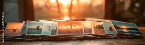 Breathtaking sunset landscape with a dramatic vibrant sky filled with colorful clouds reflecting on the serene surface of a peaceful lake  This picturesque