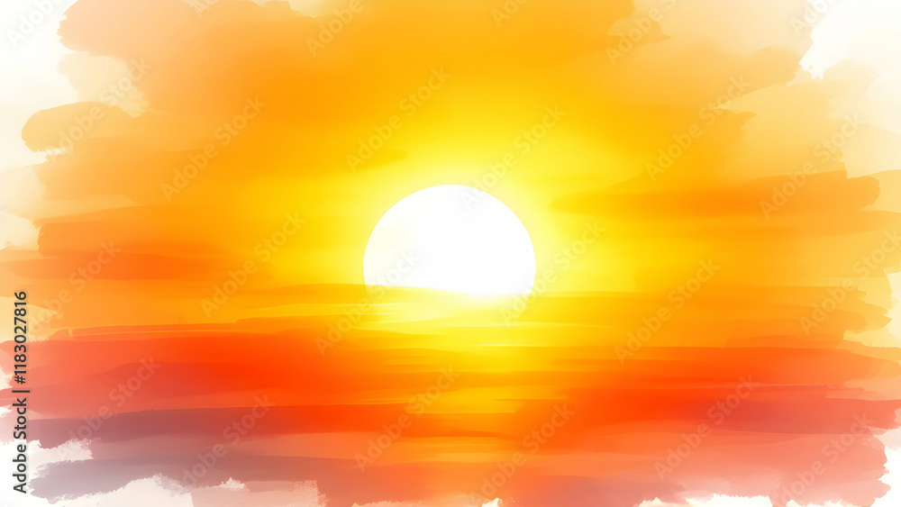 Vibrant Sunset Over Calm Ocean Waters Vibrant Sunset Over Calm Ocean Waters