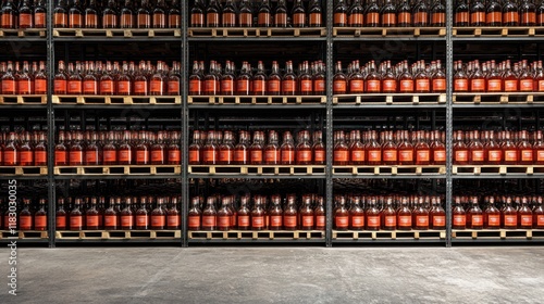 Wallpaper Mural Racks of bottled alcohol stored in a climate-controlled warehouse  Torontodigital.ca