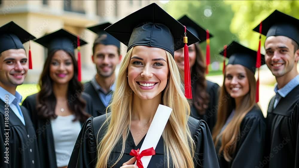 a group of young adults in graduation attire a group of young adults in graduation attire