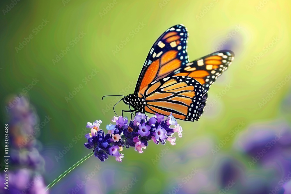 A Vibrant Macro Shot of a Monarch Butterfly Perched on a Flower A Vibrant Macro Shot of a Monarch Butterfly Perched on a Flower