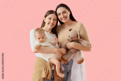 Young lesbian couple with t...