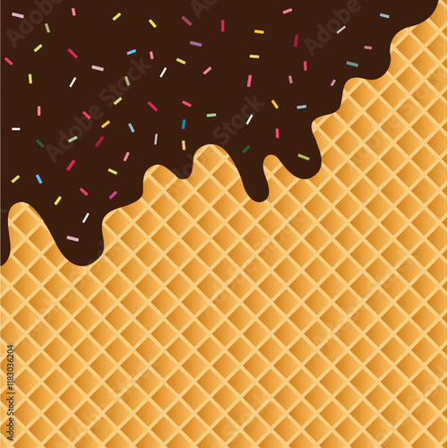 Abstract ice-cream pattern with sweet chocolate - vector illustration