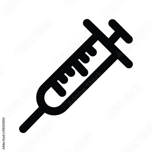 Syringe Icon Vector. Doctors often use syringes to prevent and treat malignant diseases.