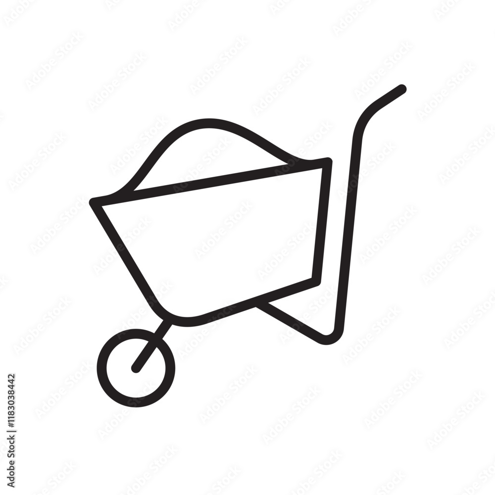 sand cart icon line vector design template with trendy style sand cart icon line vector design template with trendy style