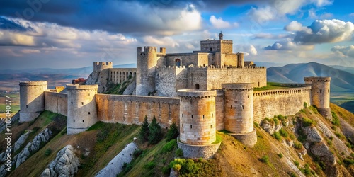 Krak des Chevaliers Glacis: Historic Fortification Walls, Medieval Architecture, Syria
