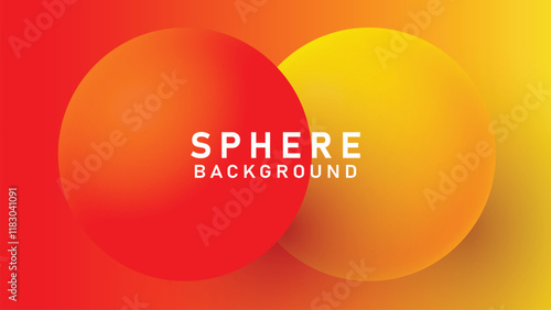 abstract background featuring two overlapping spheres, one red and one yellow, against a gradient backdrop that transitions from red to yellow.