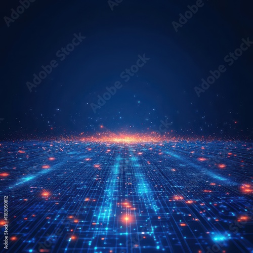 Mysterious and Ethereal Scene with Dark Background Illuminated by Glowing Lights in Shades of Blue Creating a Captivating and Enigmatic Atmosphere