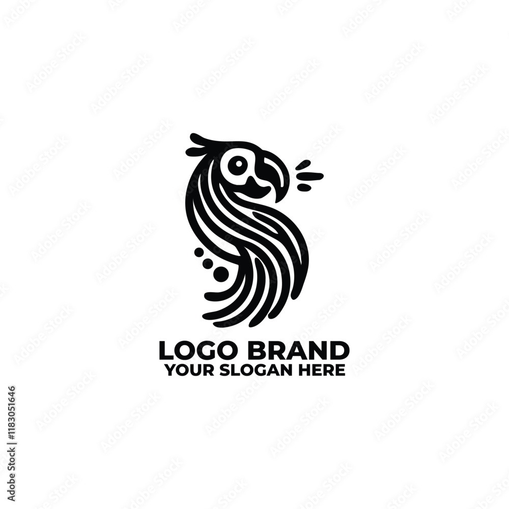 Fototapeta premium flat minimalist logo of a parrot