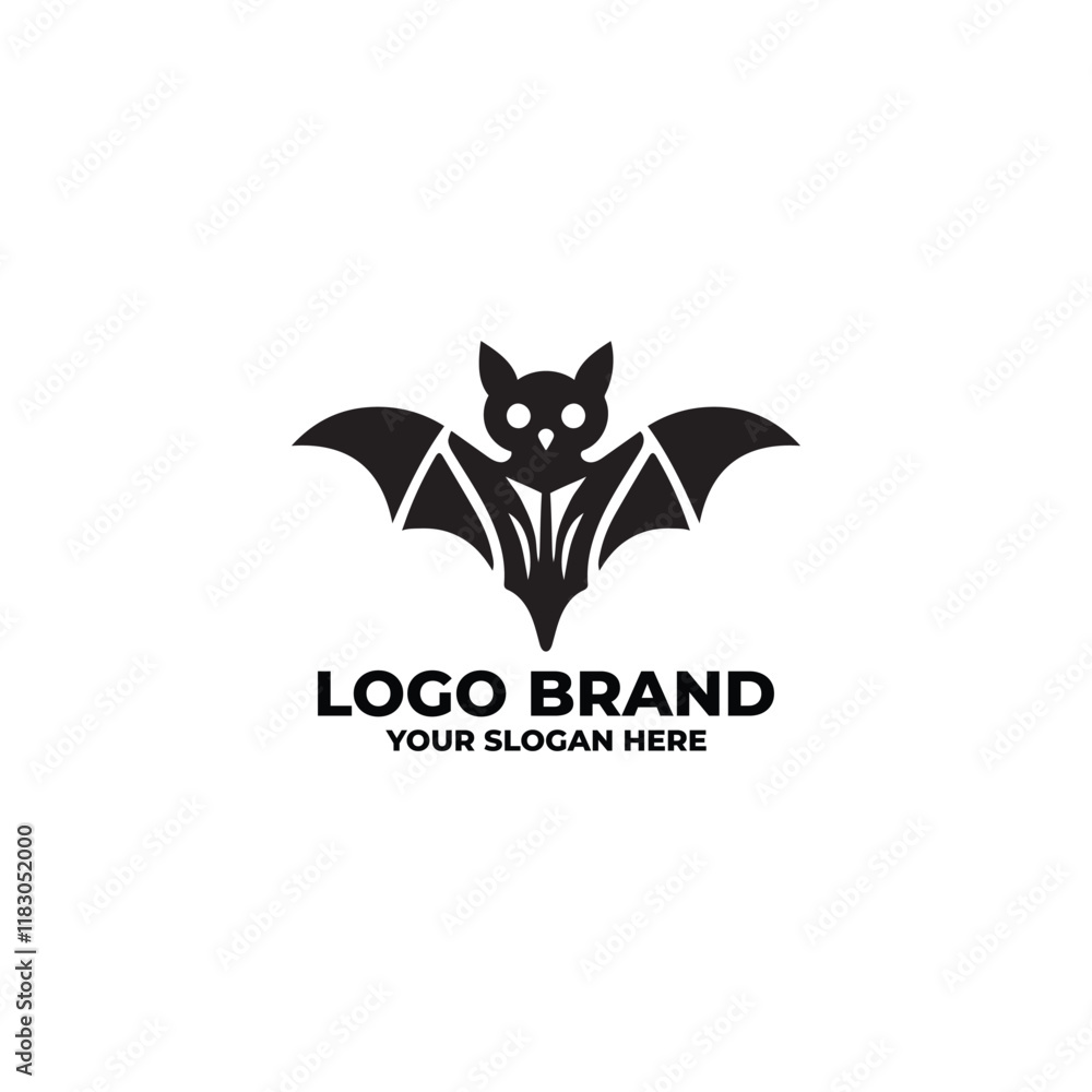 flat design logo of a bat flat design logo of a bat