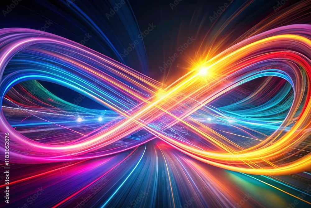 Long Exposure Light Trails: Geometric Intersections, Abstract Art Photography Long Exposure Light Trails: Geometric Intersections, Abstract Art Photography