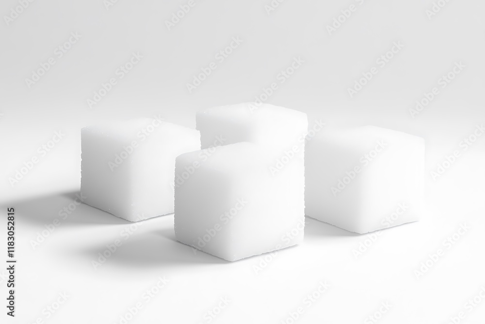 White sugar cubes on white background White sugar cubes on white background
