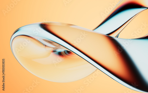 Fototapeta Naklejka Na Ścianę i Meble -  Abstract colorful gradient glass background with smooth transitions of color, 3d rendering.