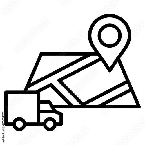 Delivery Route Map icon