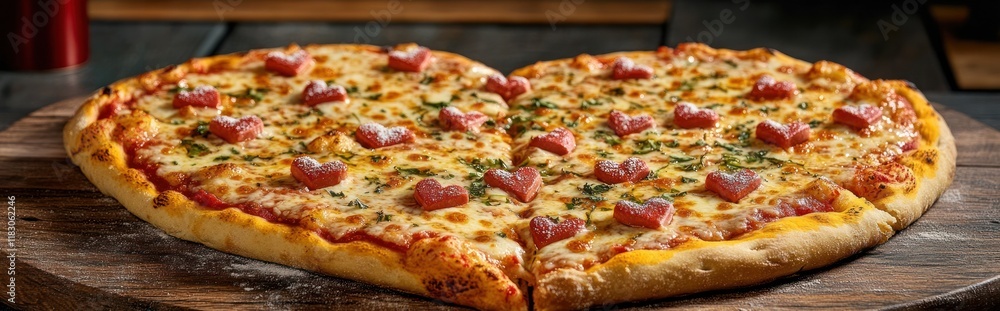 Freshly Baked Pepperoni Pizza Served on a Rustic Wooden Table Showcasing Melted Cheese Flavorful Pepperoni and Other Mouthwatering Toppings A Tempting Italian Cuisine Delight Freshly Baked Pepperoni Pizza Served on a Rustic Wooden Table Showcasing Melted Cheese Flavorful Pepperoni and Other Mouthwatering Toppings A Tempting Italian Cuisine Delight