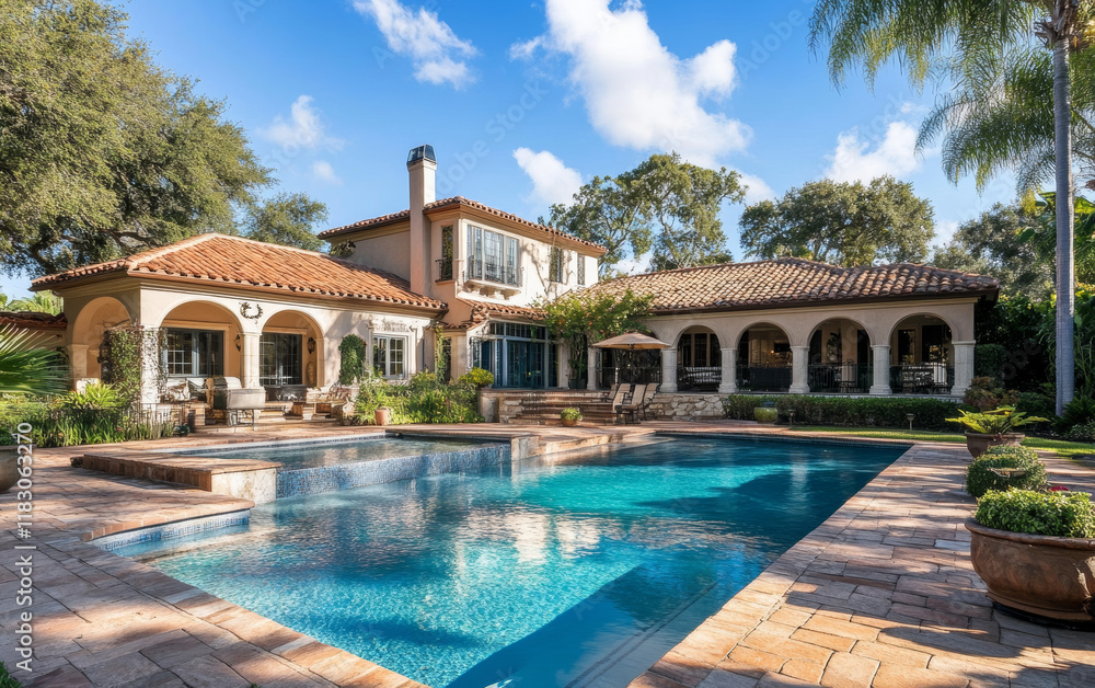 Fototapeta premium swimming pool in hotel resort