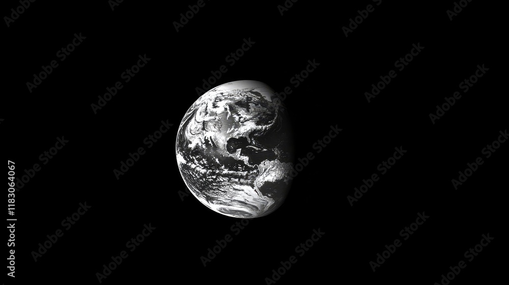 Stunning View of the Earth from Space Highlighting the Blue Oceans and White Clouds Against a Dark Background, Capturing the Planet’s Beauty and Serenity Stunning View of the Earth from Space Highlighting the Blue Oceans and White Clouds Against a Dark Background, Capturing the Planet’s Beauty and Serenity