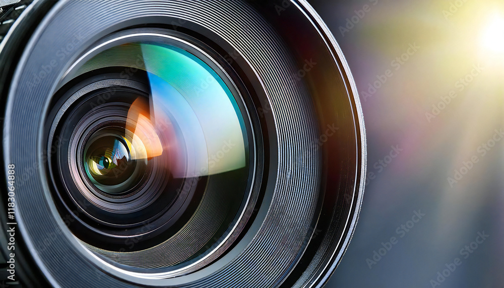 Video camera lens. Close-up. Digital SLR camera lens image. Video camera lens. Close-up. Digital SLR camera lens image.