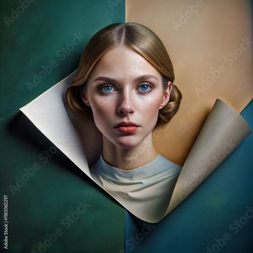 Abstract art compositions with women. Combined portraits of women, symbolizing their life and beauty.