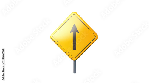 Free Download Bright yellow road sign with upward arrow, a symbol of direction and progress - GFXLoad
