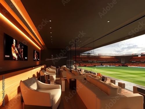 Wallpaper Mural Luxurious VVIP football stadium lounge with premium seating and amenities Torontodigital.ca