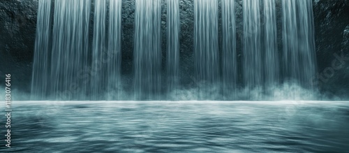 Serene waterfall cascading into a tranquil pool.