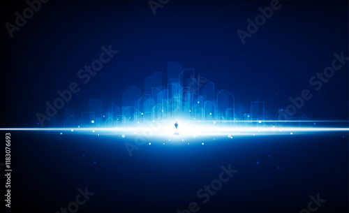 Abstract open Key Door Light out city business Light out success background Hitech communication concept innovation background, vector design