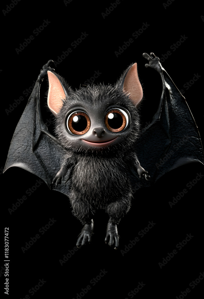 Fototapeta premium Adorable 3D Render of a Cute Baby Bat