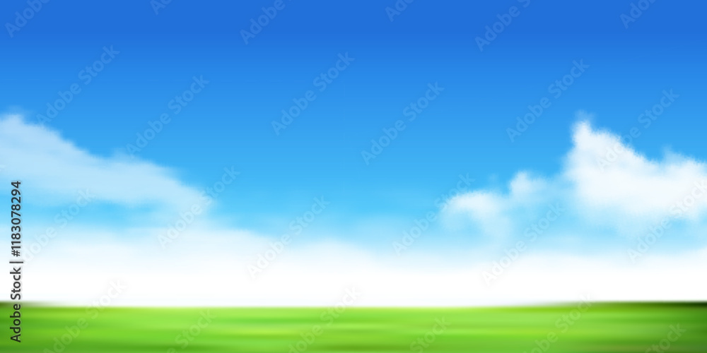 Obraz premium 空 雲 風景 草原 背景