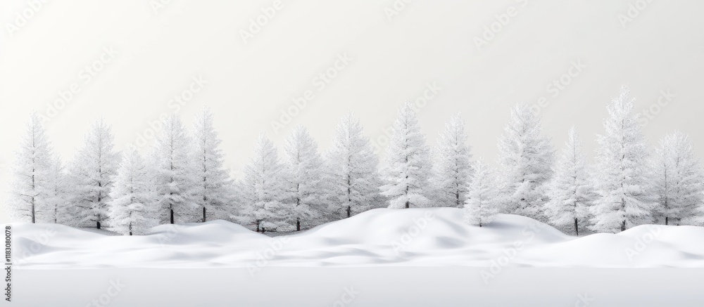 Snowy winter landscape with snow-covered pine trees. Snowy winter landscape with snow-covered pine trees.