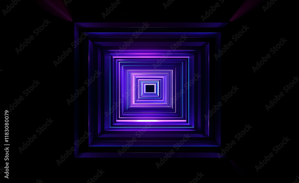 Abstract Purple Neon Tunnel: A Digital Art Piece Abstract Purple Neon Tunnel: A Digital Art Piece