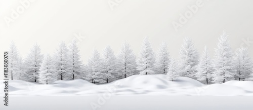 Wallpaper Mural Snowy winter landscape with snow-covered pine trees. Torontodigital.ca