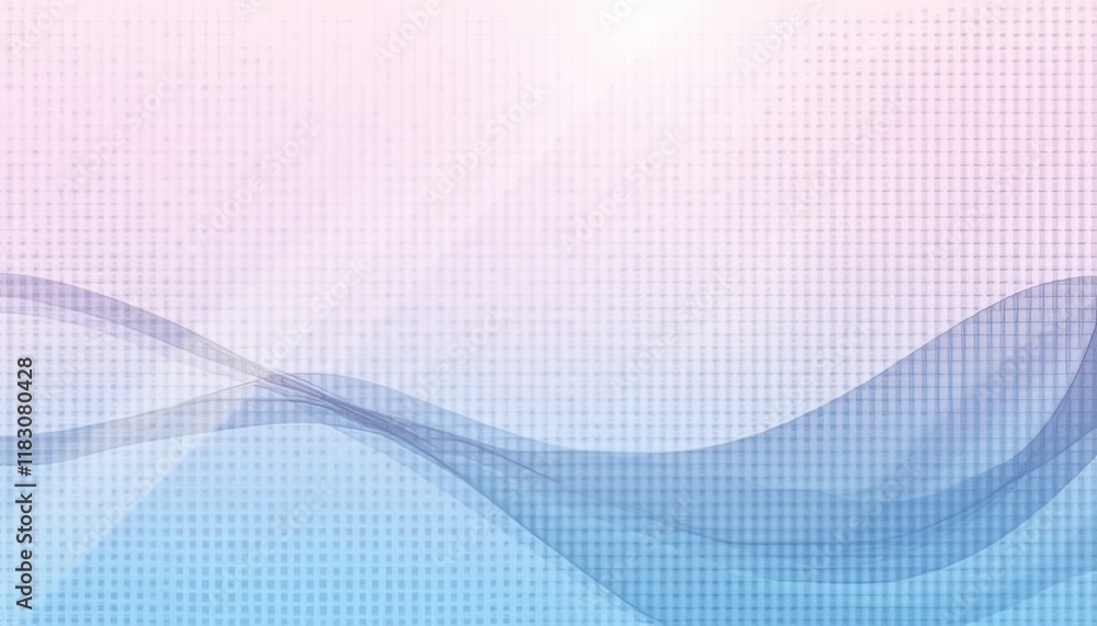 Obraz premium Soft pastel waves on a textured grid background